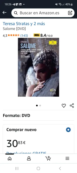 DVD Strauss Salome Ópera Clásica