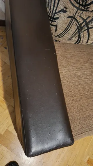 Chaiselongue marrón y multicolor