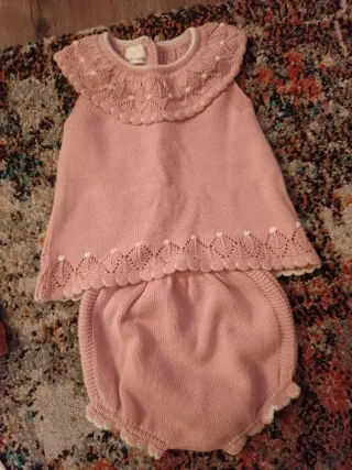 Conjunto bebé 0 a 3  meses rosa