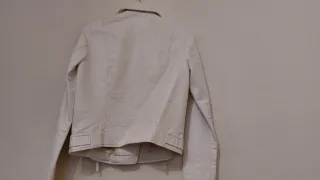 Cazadora Biker Polipiel Blanca Kiab