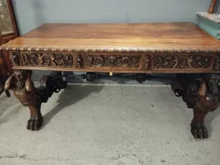 Mesa antigua escritorio tallada a mano