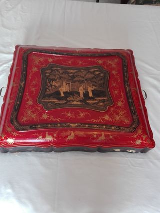 Colcha Seda y Estuche Siglo XIX