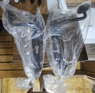 Pareja Tirador puerta metal negro antiguo