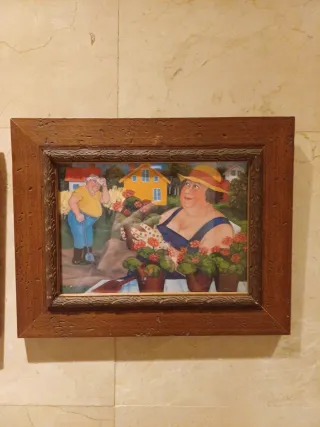 Cuadro de jardineros en madera