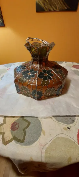 Lámpara de techo cristal y metal