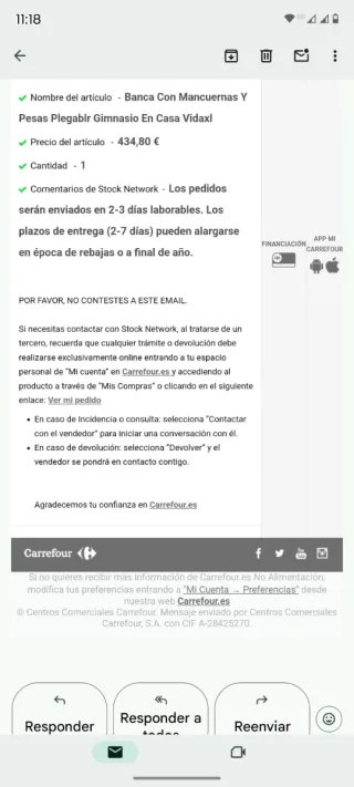 Banca de pesas y mancuernas