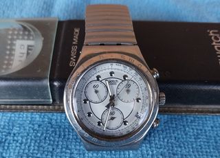 Swatch Irony Chrono ICS 400 Silver Anni 90 Tg. L