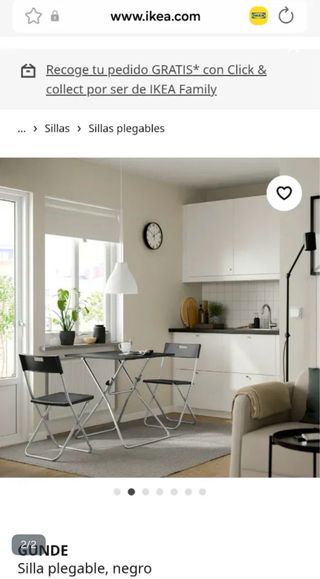 12 Sillas Plegables Ikea Gunde Negras
