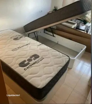 Cama 105x190 con base tapizada