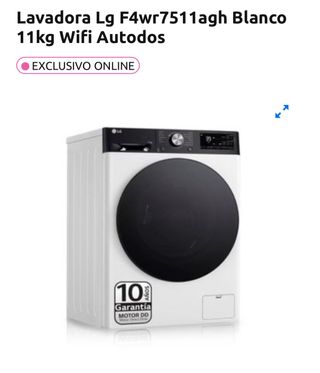 Lavadora LG 11kg Blanca Wifi Autodos