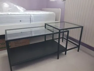 Mesa de centro moderna cristal y metal