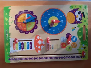 Panel Calendario y Tiempo Infantil Madera