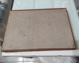 Estuche cubiertos antiguos metal dorado