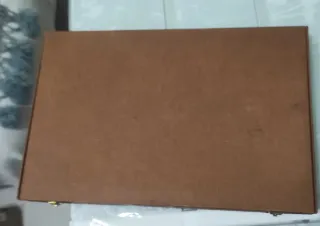 Estuche cubiertos antiguos metal dorado