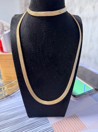 Conjunto Oro Laminado 14k medidas 50 cm y pls 19