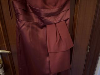 Vestido largo fiesta pedrería t38 color burdeos