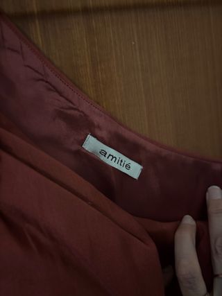 Vestido largo fiesta pedrería t38 color burdeos