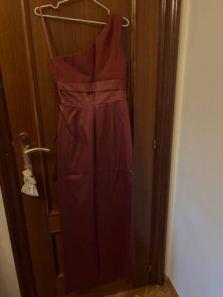 Vestido largo fiesta pedrería t38 color burdeos