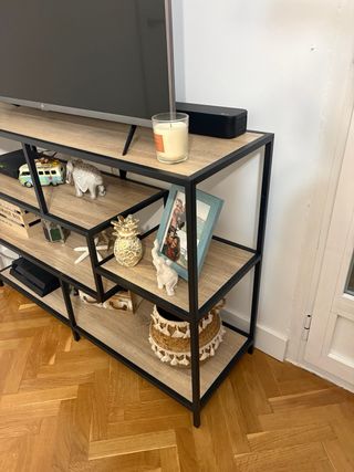 Estantería aparador de madera y metal