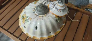 Lámpara cerámica vintage policromada