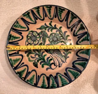 Lebrillo Fajalauza Pájaro Azul y Verde