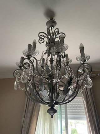 Lámpara de techo clásica con cristales-gran tamaño