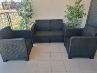 Conjunto sofá y sillones exterior
