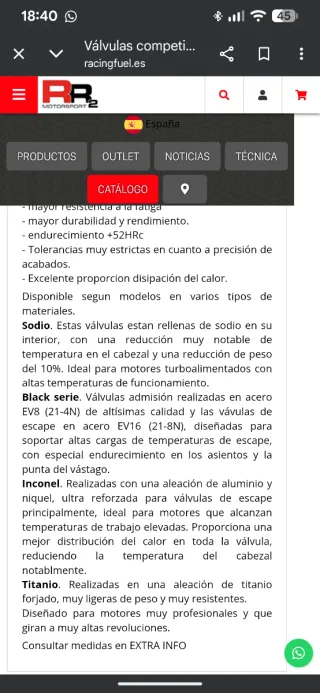 Válvulas  Renault Clio Megane Williams F7R