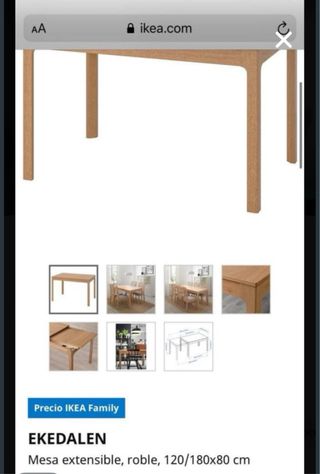 Mesa comedor y 6 sillas Ikea