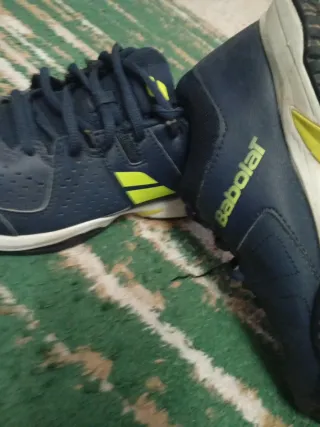 Zapatillas niño Babolat azul y amarillo