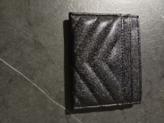 Portacarte YSL Yves Saint Laurent nero con logo or