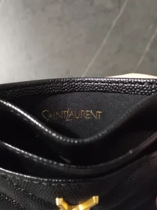 Portacarte YSL Yves Saint Laurent nero con logo or