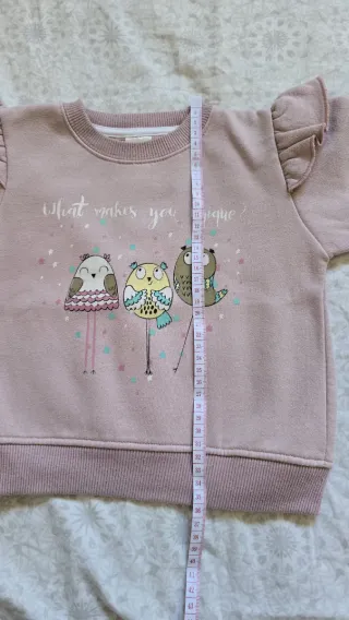 Sudadera niña búhos rosa 2 años