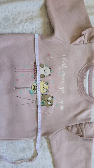 Sudadera niña búhos rosa 2 años