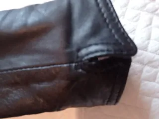 Cazadora Cuero Vintage Mujer Negra