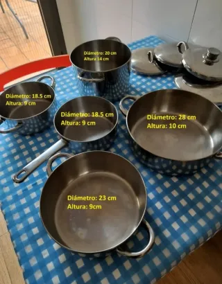 Batería Cocina Acero Inox 5 Piezas