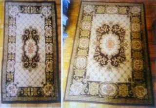 Pack 2 alfombras beige y marrón