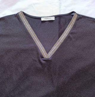 Top Promod Negro Brillos Ideal Oficina o Casual XL