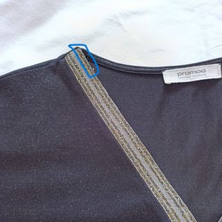 Top Promod Negro Brillos Ideal Oficina o Casual XL