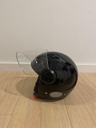 Casco Moto LS2 Negro con Visera. Talla 2