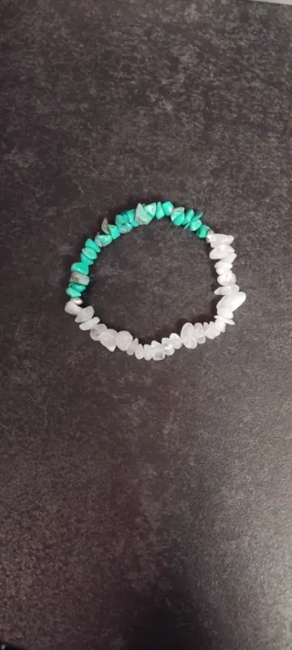 Bracciale Turchese e Quarzo Ialino Fatto a Mano