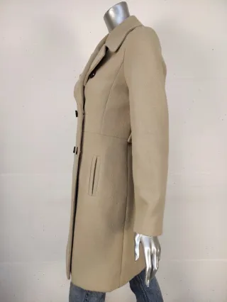 Cappotto donna doppio petto beige