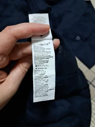 Blusa Zara Lino Azul Marino Talla L