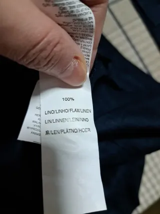 Blusa Zara Lino Azul Marino Talla L