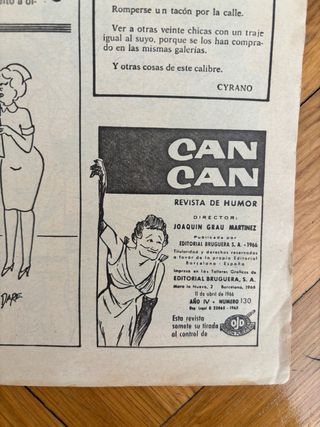CAN CAN Revista Humor Año 1966 Número 139