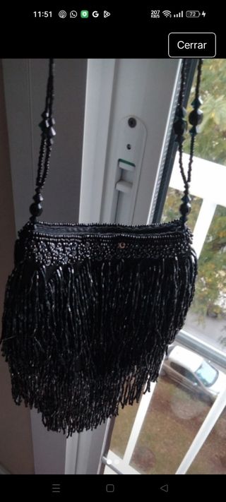 Bolso fiesta pedrería y flecos