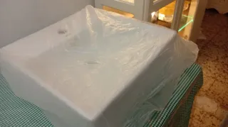 Lavabo sobre encimera baño  blanco porcelana nuevo