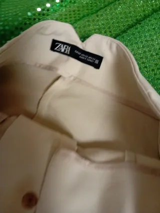 Pantalón Zara Mujer  Beige Nuevo la cintura 33