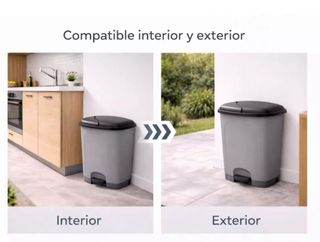 Cubo basura cocina pedal 25L diseño bicolor