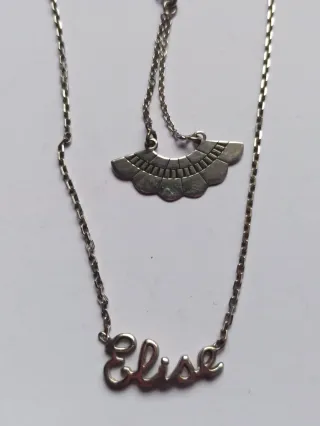 4 collares gargantillas plata antiguos 925 cadena'